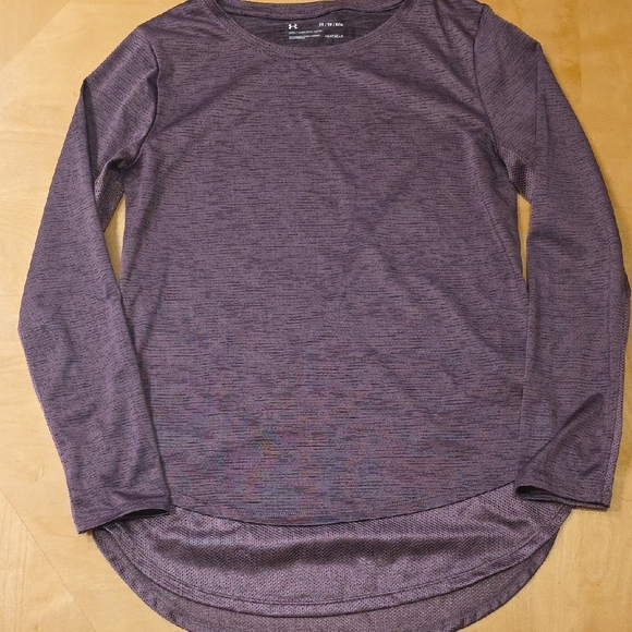 Under Armour Heatgear Heathered Purple Long Sleeve Shirt. Size XS - Picture 1 of 3